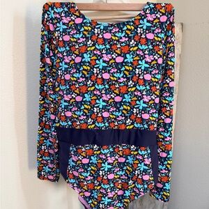 Floral Long Sleeve Bathing suit Body glove NWT Plus size